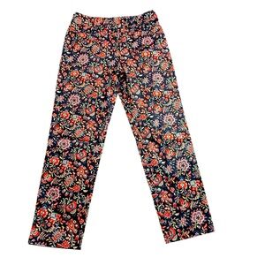 Pendleton Women's Floral Patterned Pants - Red and Blue